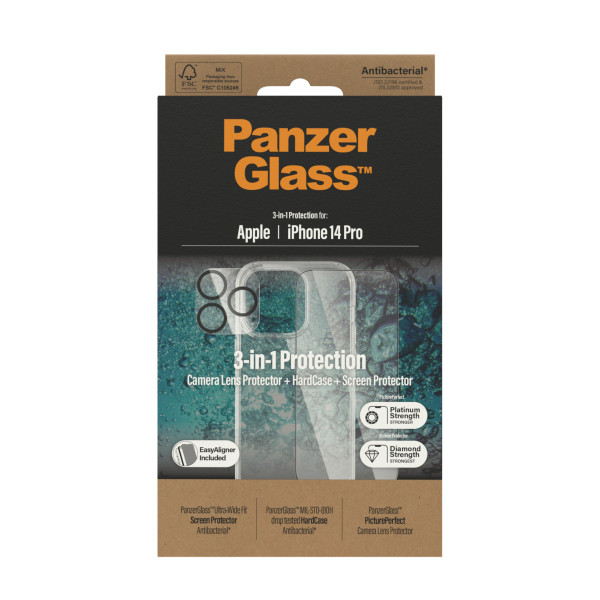 PanzerGlass iPhone 14 Pro Bundle (UWF zaštitno staklo, futrola, zaštita za kameru) slika 1