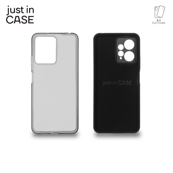 2u1 Extra case MIX paket maski za telefon CRNI za Xiaomi Redmi Note 12 slika 3