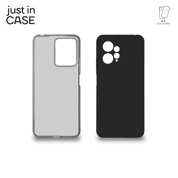 2u1 Extra case MIX paket maski za telefon CRNI za Xiaomi Redmi Note 12 slika 1