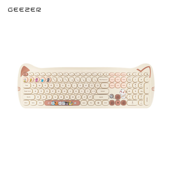 GEEZER WL KITTY set tastatura i miš u MILK TEA boji slika 4