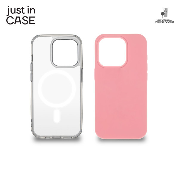 2u1 Extra case MAG MIX PLUS paket PINK za iPhone 15 Pro slika 1