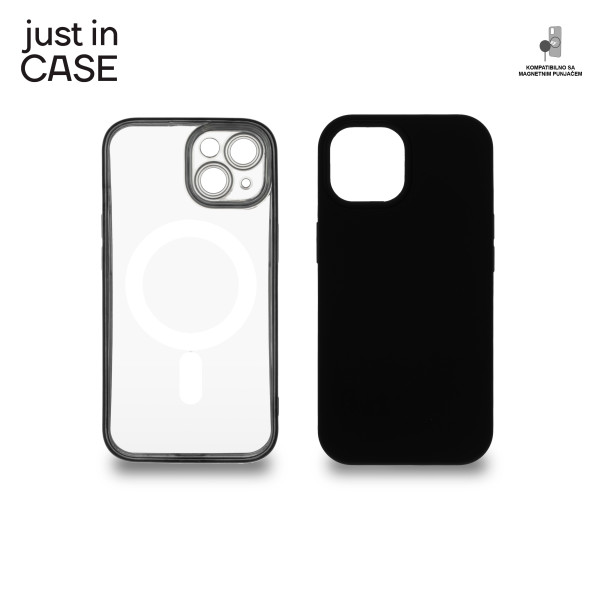 2u1 Extra case MAG MIX PLUS paket CRNI za iPhone 15 Plus slika 1