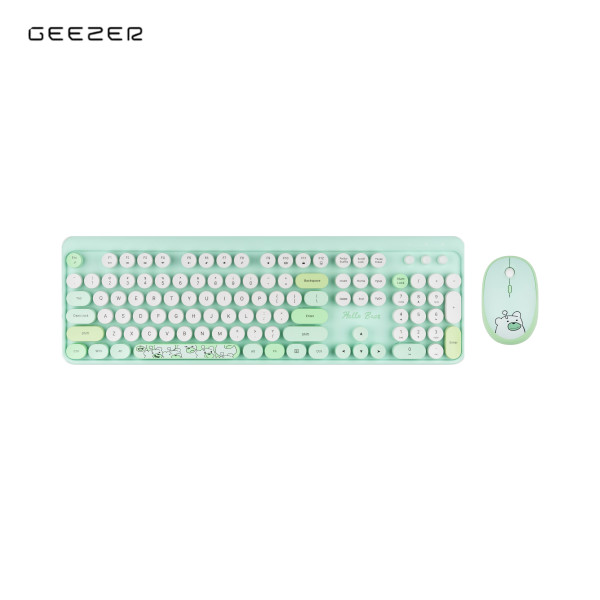 GEEZER WL HELLO BEAR set tastatura i miš u ZELENOJ boji slika 1