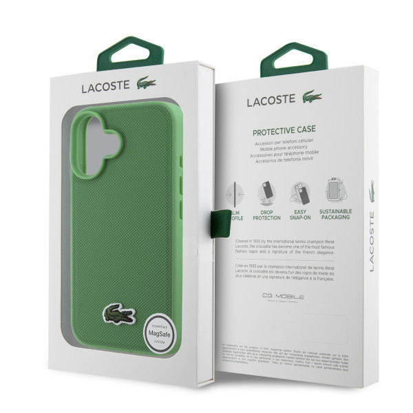 LACOSTE MAGSAFE maska za iPhone 16 WOVEN LOGO GREEN slika 5