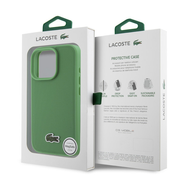 LACOSTE MAGSAFE maska za iPhone 16 Pro WOVEN LOGO GREEN slika 3