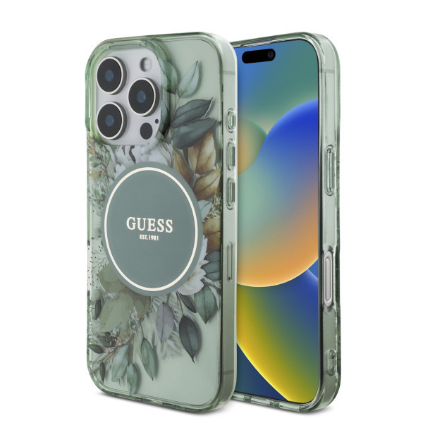 GUESS MAGSAFE maska za iPhone 16 Pro Max PEARL STRAP GREEN slika 1