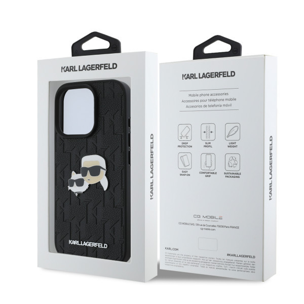 Karl Lagerfeld maska za iPhone 16 Pro HEADS PIN BLACK slika 5