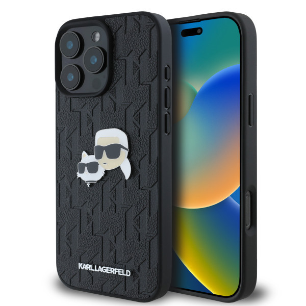 Karl Lagerfeld maska za iPhone 16 Pro Max HEADS PIN BLACK slika 1