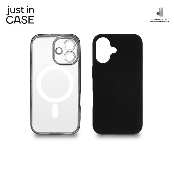 2u1 Extra case MAG MIX PLUS paket CRNI za iPhone 16 slika 1