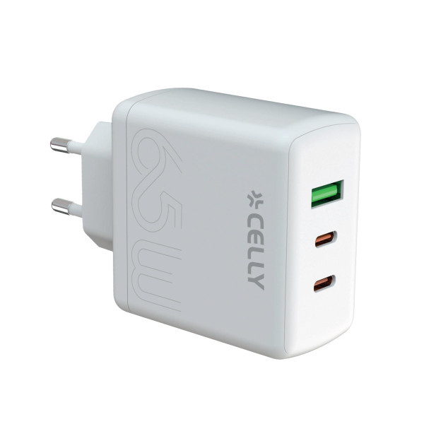 CELLY Kućni punjač ProPower od 65W sa USB-A i 2 USB-C ulaza slika 1