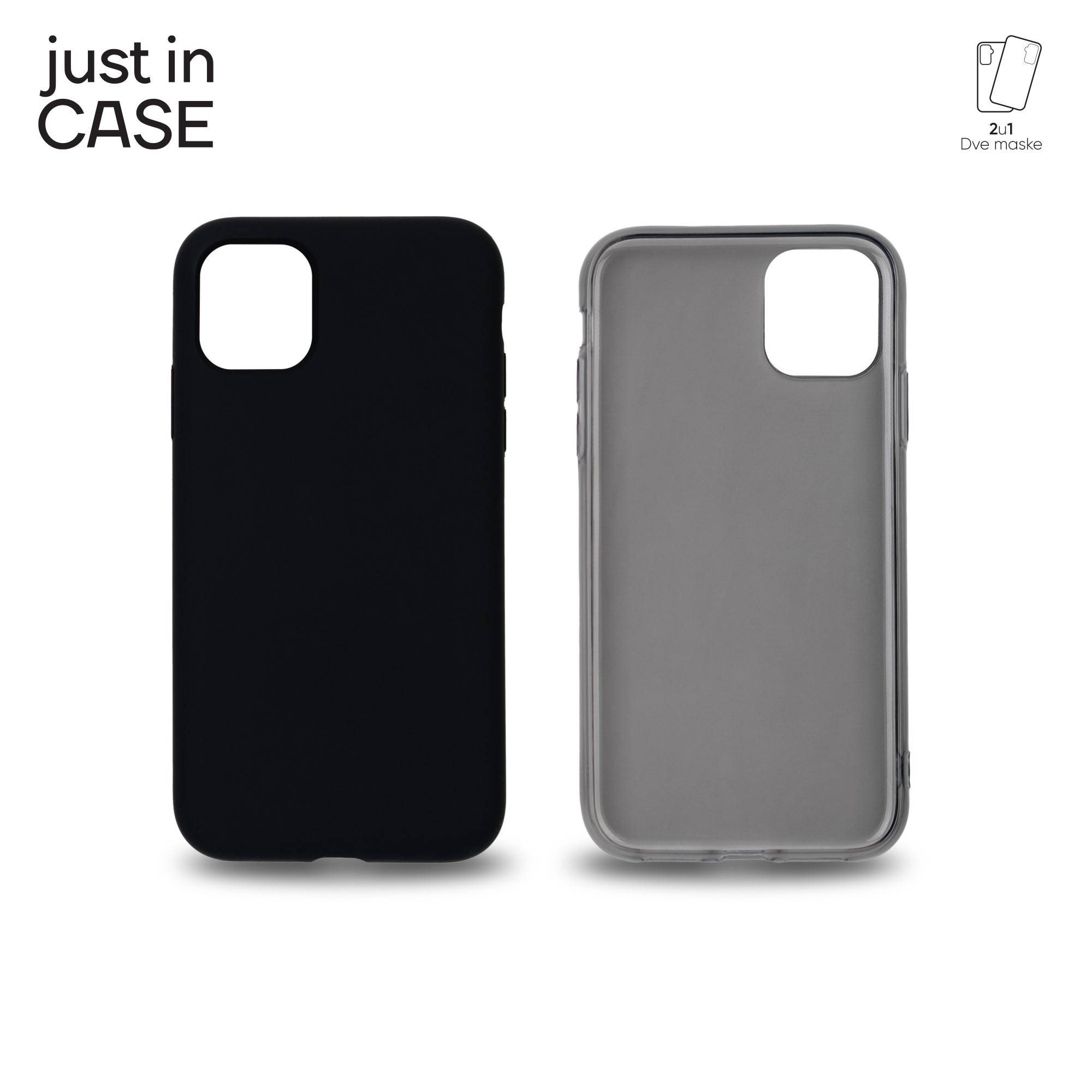 2u1 Extra case MIX paket CRNI za iPhone 11 slika 1