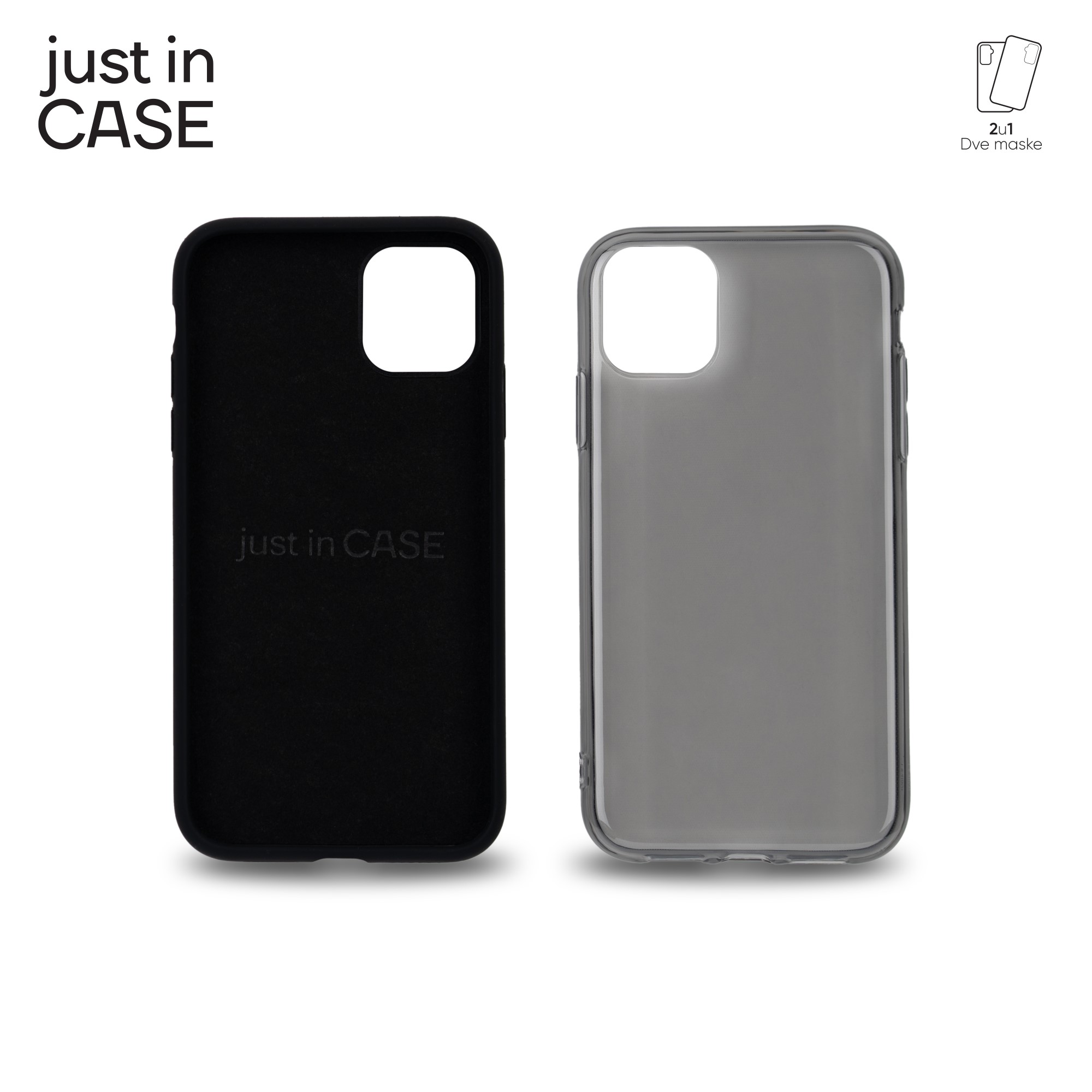 2u1 Extra case MIX paket CRNI za iPhone 11 slika 4