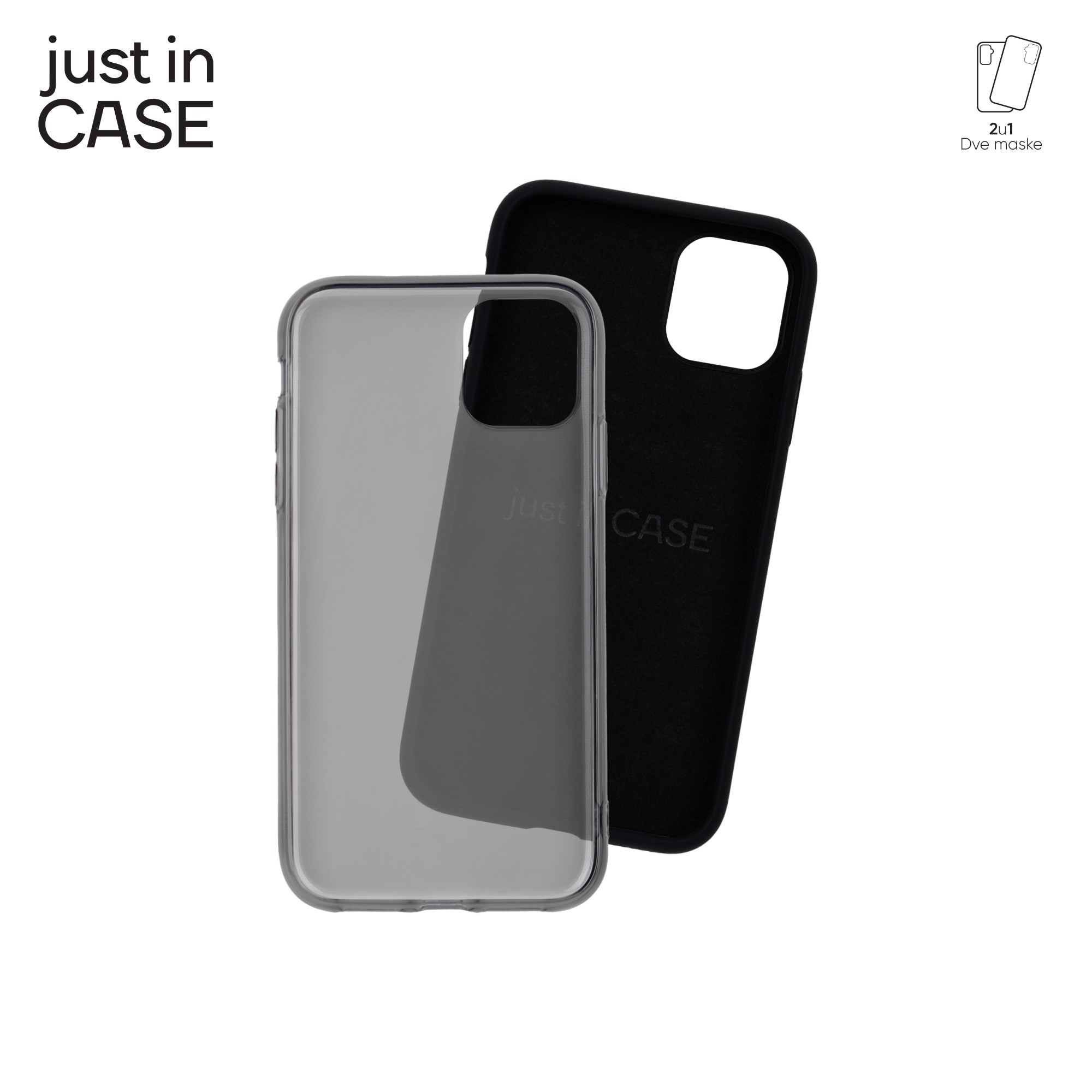 2u1 Extra case MIX paket CRNI za iPhone 11 slika 3