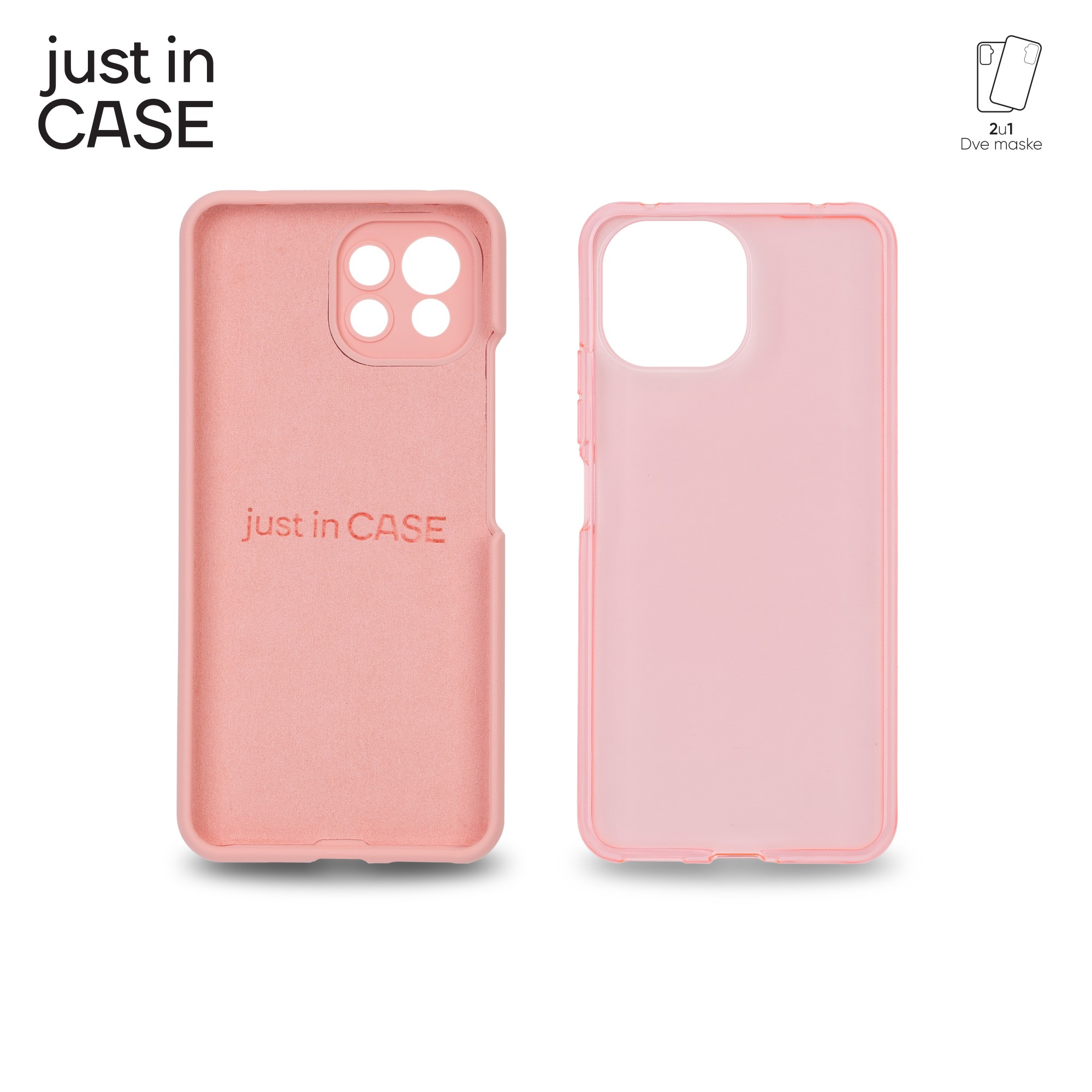 2u1 Extra case MIX paket PINK za Mi11 Lite 5G slika 4