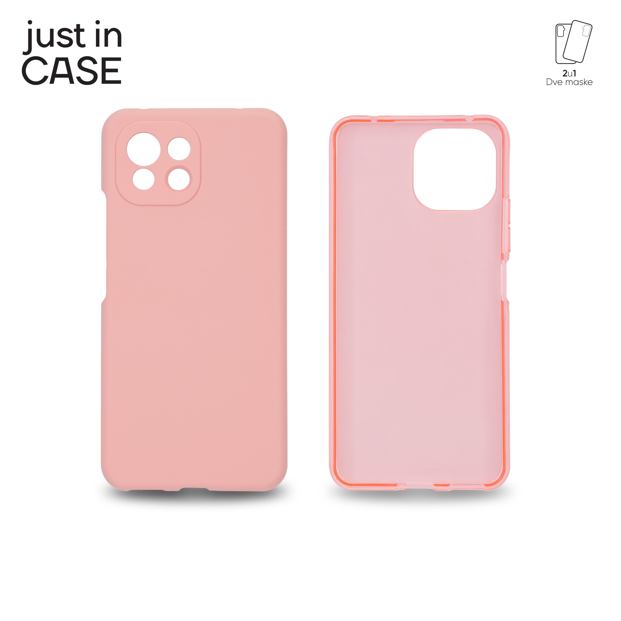 2u1 Extra case MIX paket PINK za Mi11 Lite 5G slika 1