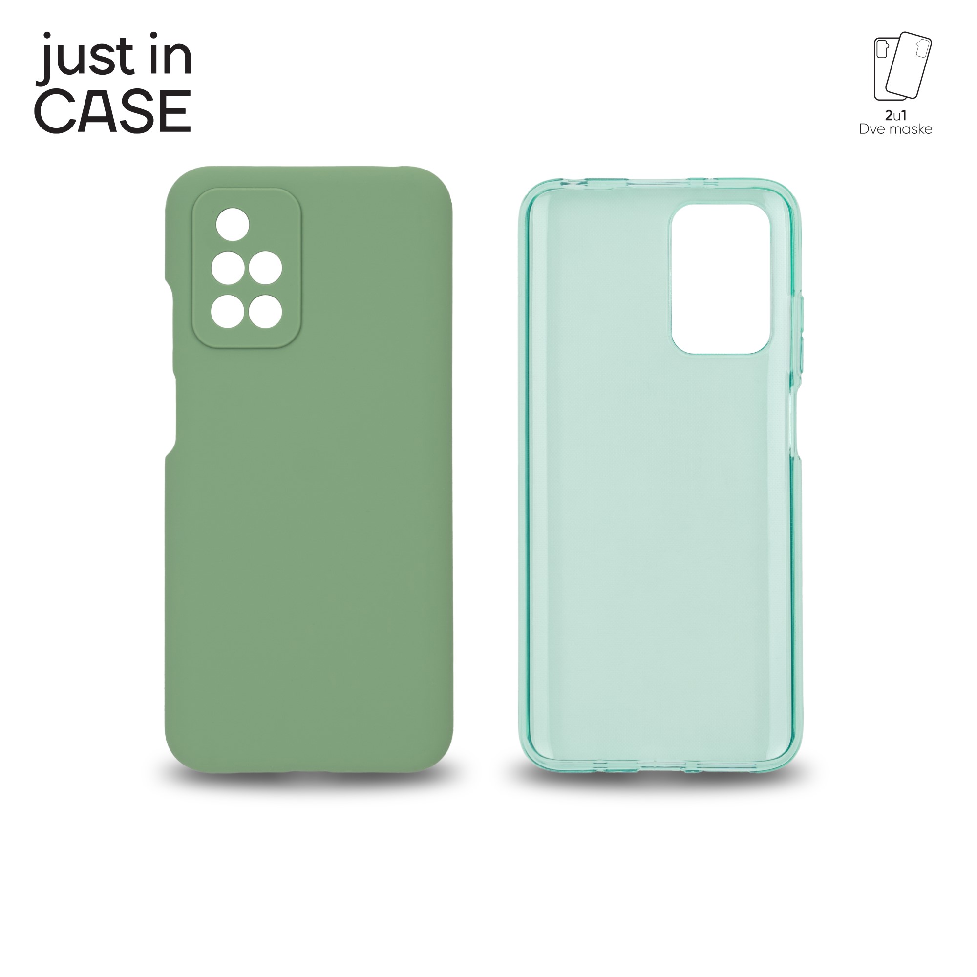 2u1 Extra case MIX paket ZELENI za Redmi 10 slika 1