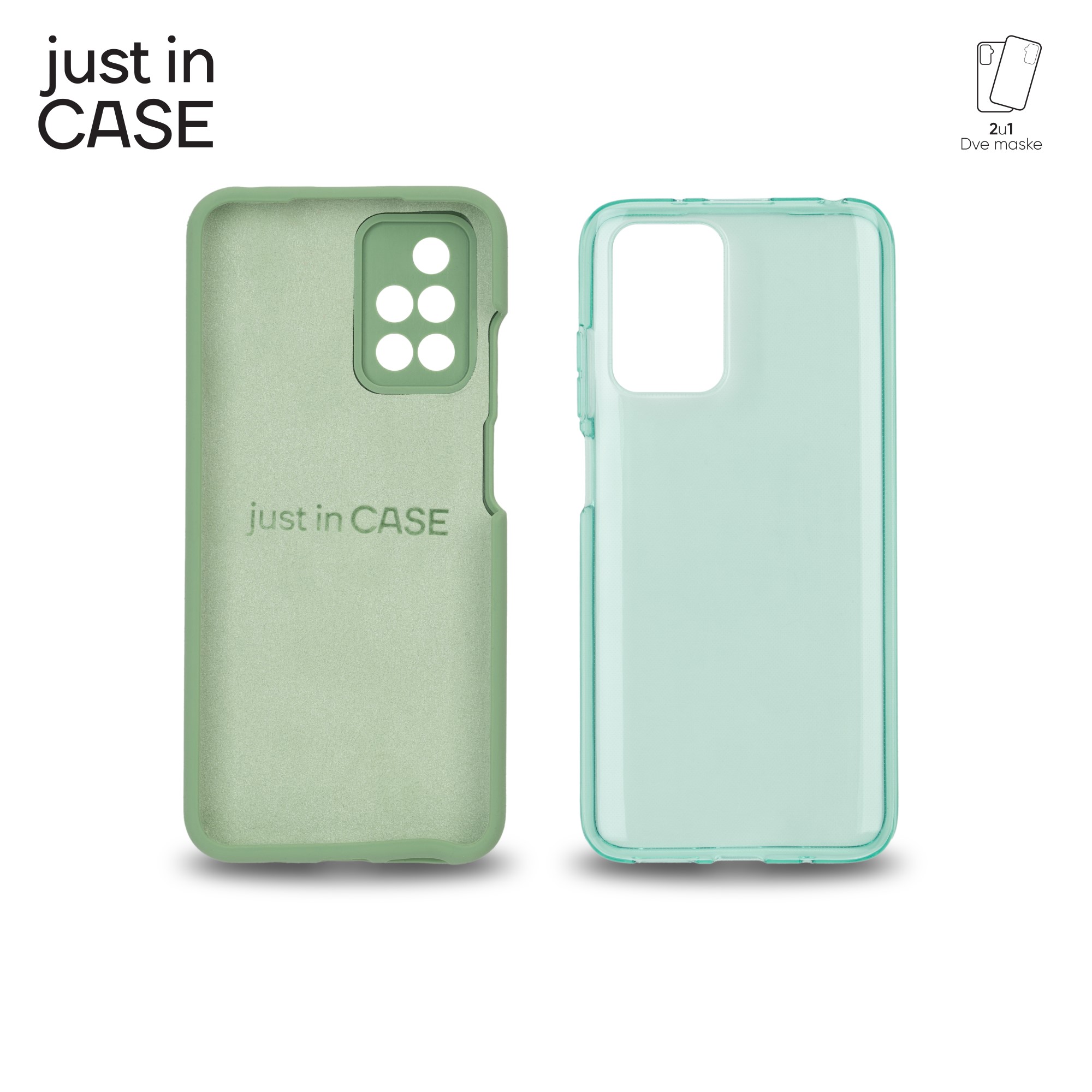 2u1 Extra case MIX paket ZELENI za Redmi 10 slika 3