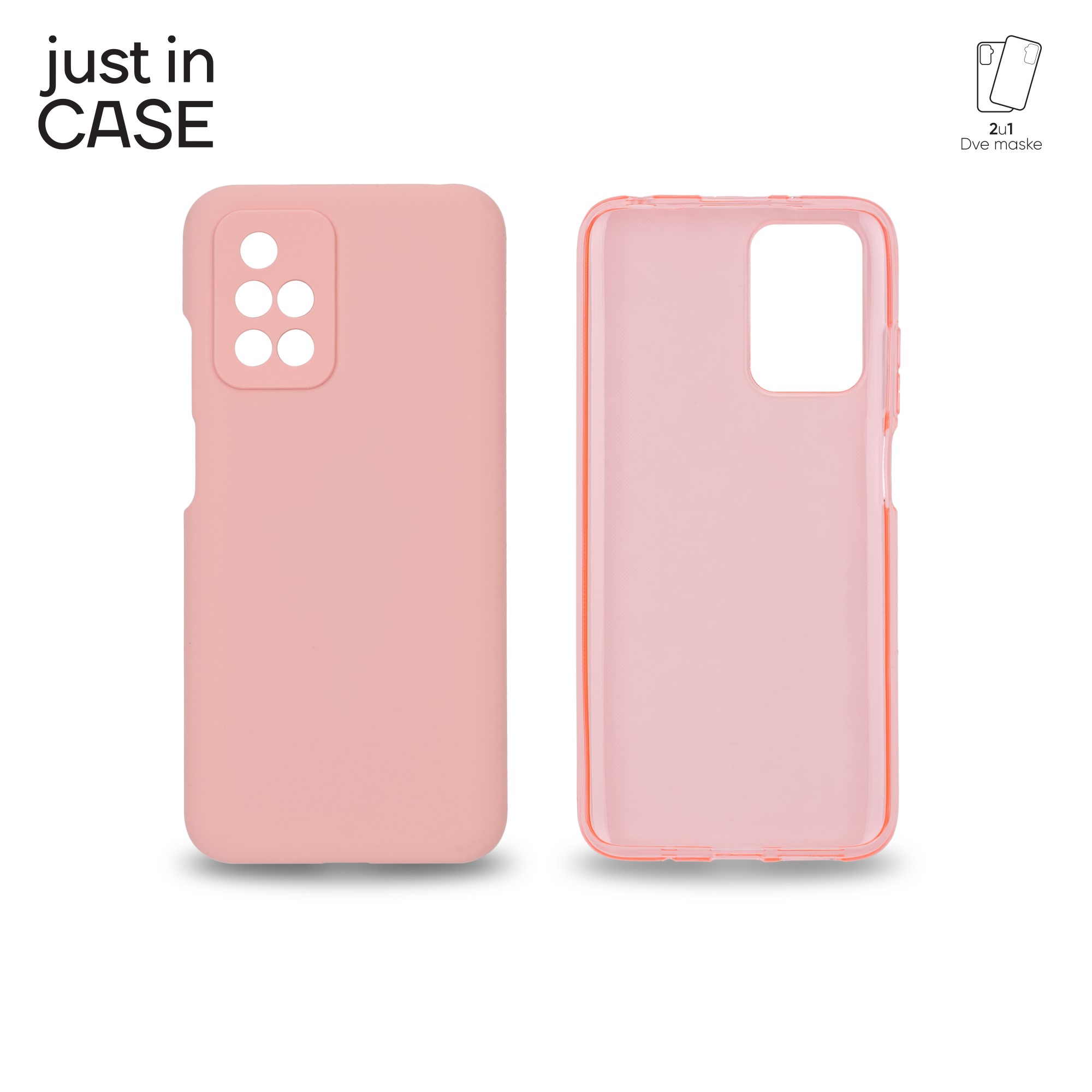 2u1 Extra case MIX paket PINK za Redmi10/Redmi Note 11 slika 1