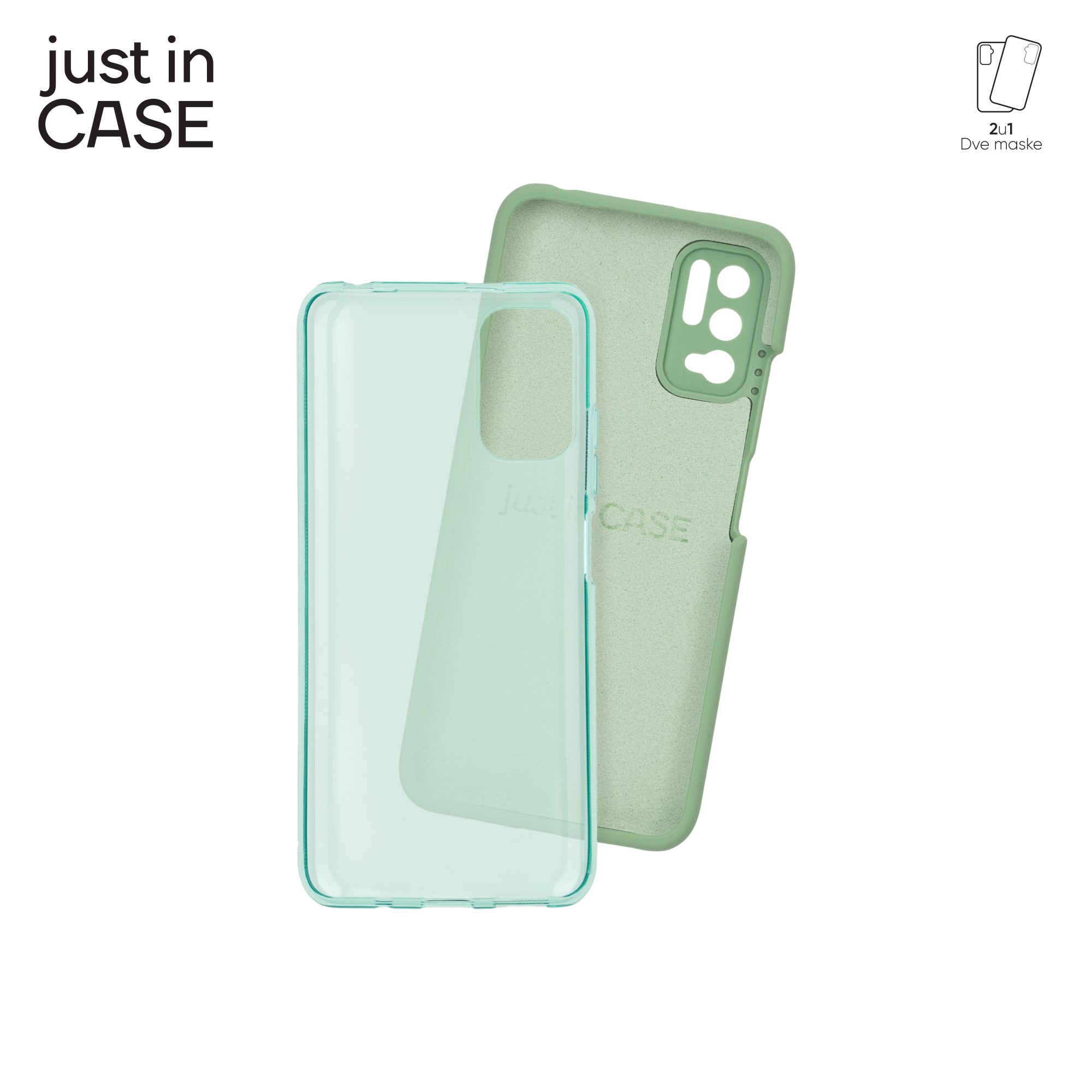 2u1 Extra case MIX paket ZELENI za Redmi Note 10 5G slika 3