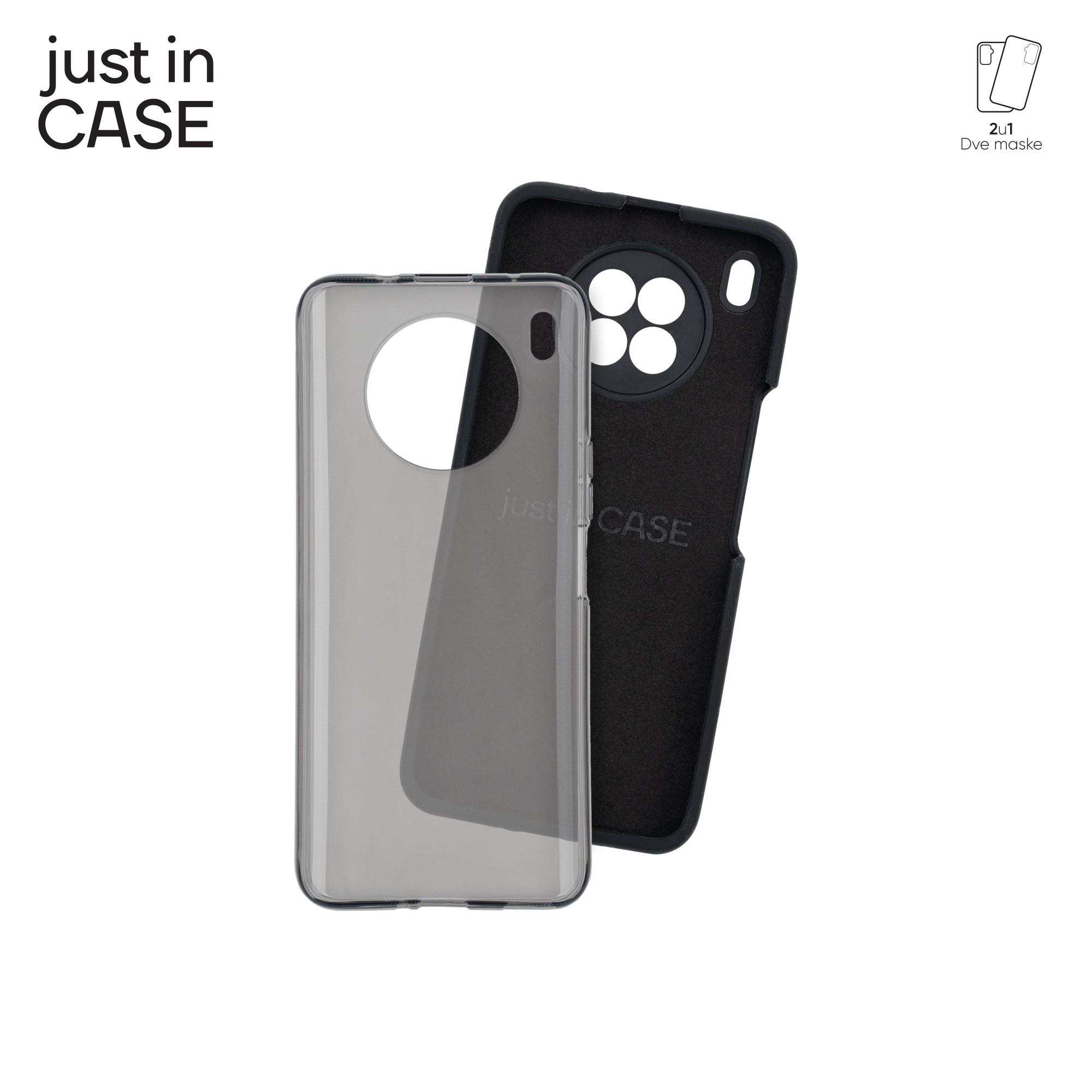 2u1 Extra case MIX paket CRNI za Honor 50 Lite slika 3