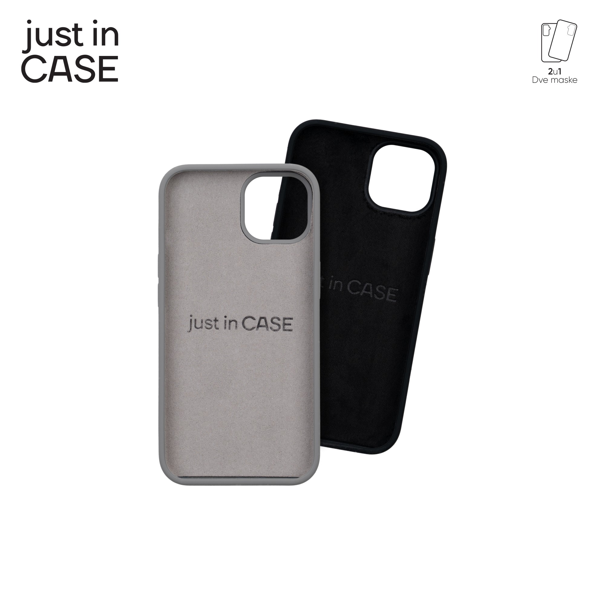 2u1 Extra case MIX PLUS paket CRNI za iPhone 13 slika 4