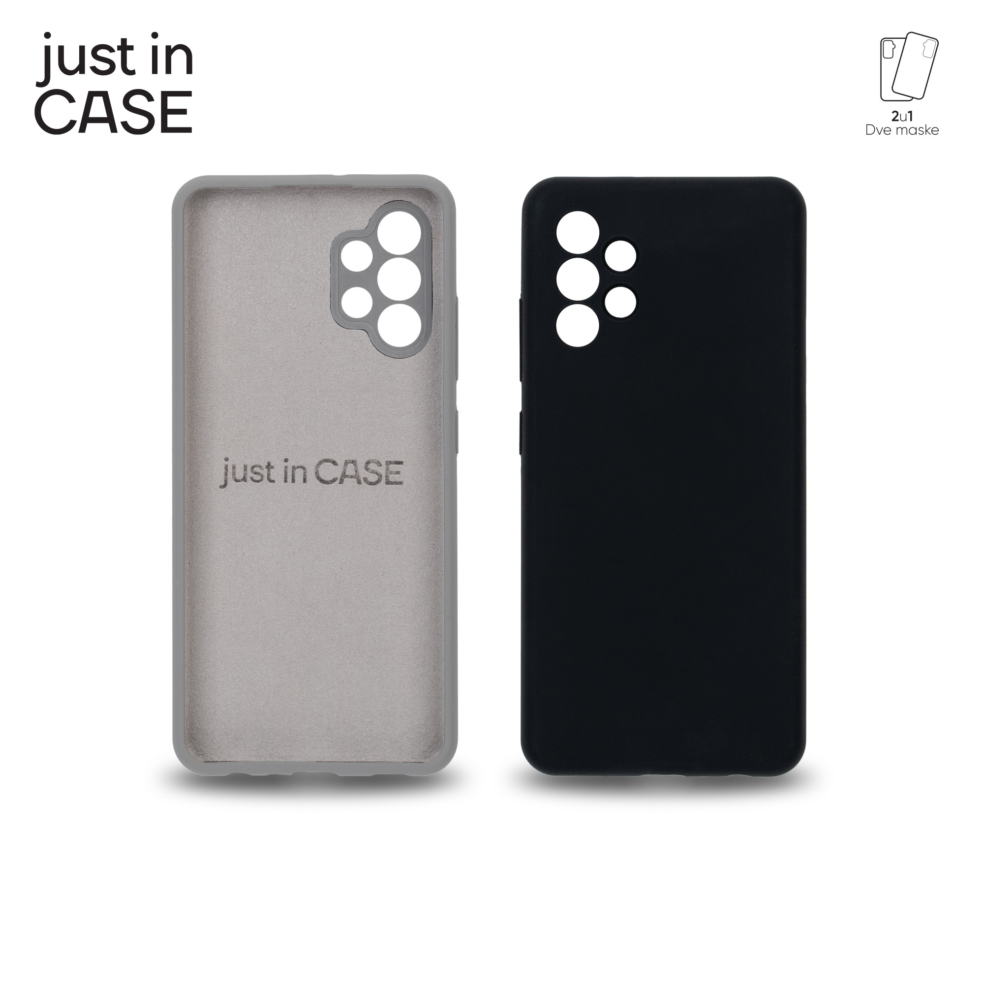 2u1 Extra case MIX PLUS paket CRNI za Samsung A32 slika 3