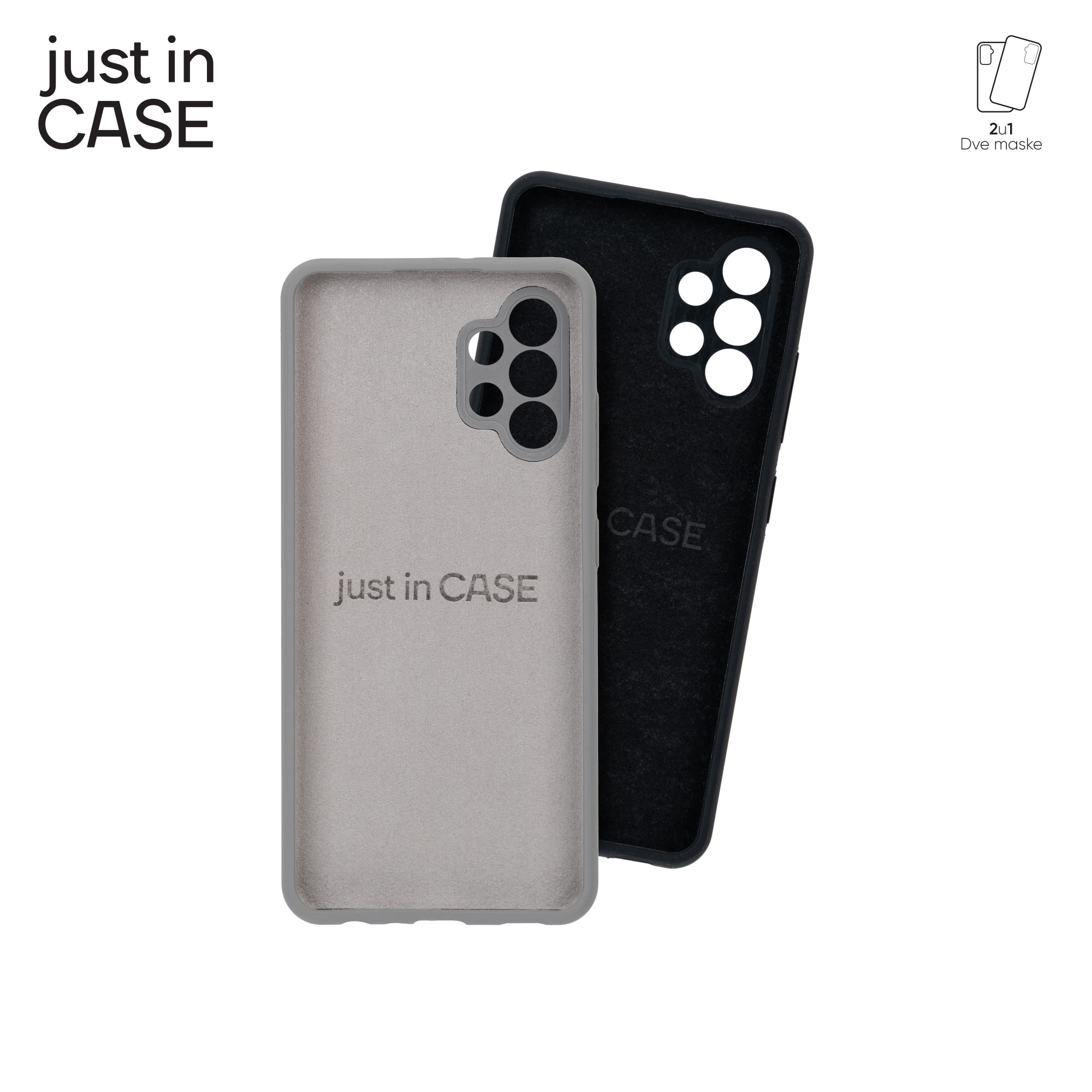 2u1 Extra case MIX PLUS paket CRNI za Samsung A32 slika 4