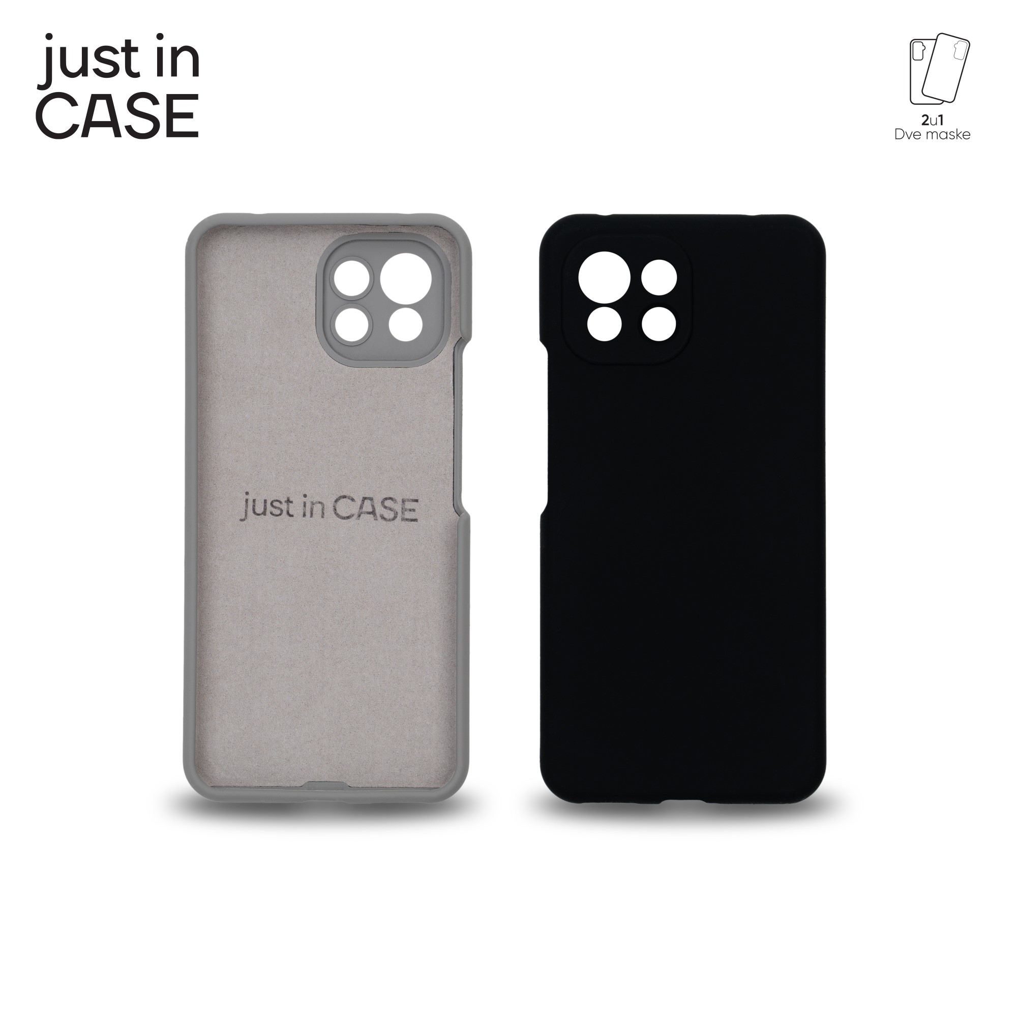 2u1 Extra case MIX PLUS paket CRNI za Mi11 Lite 5G slika 4