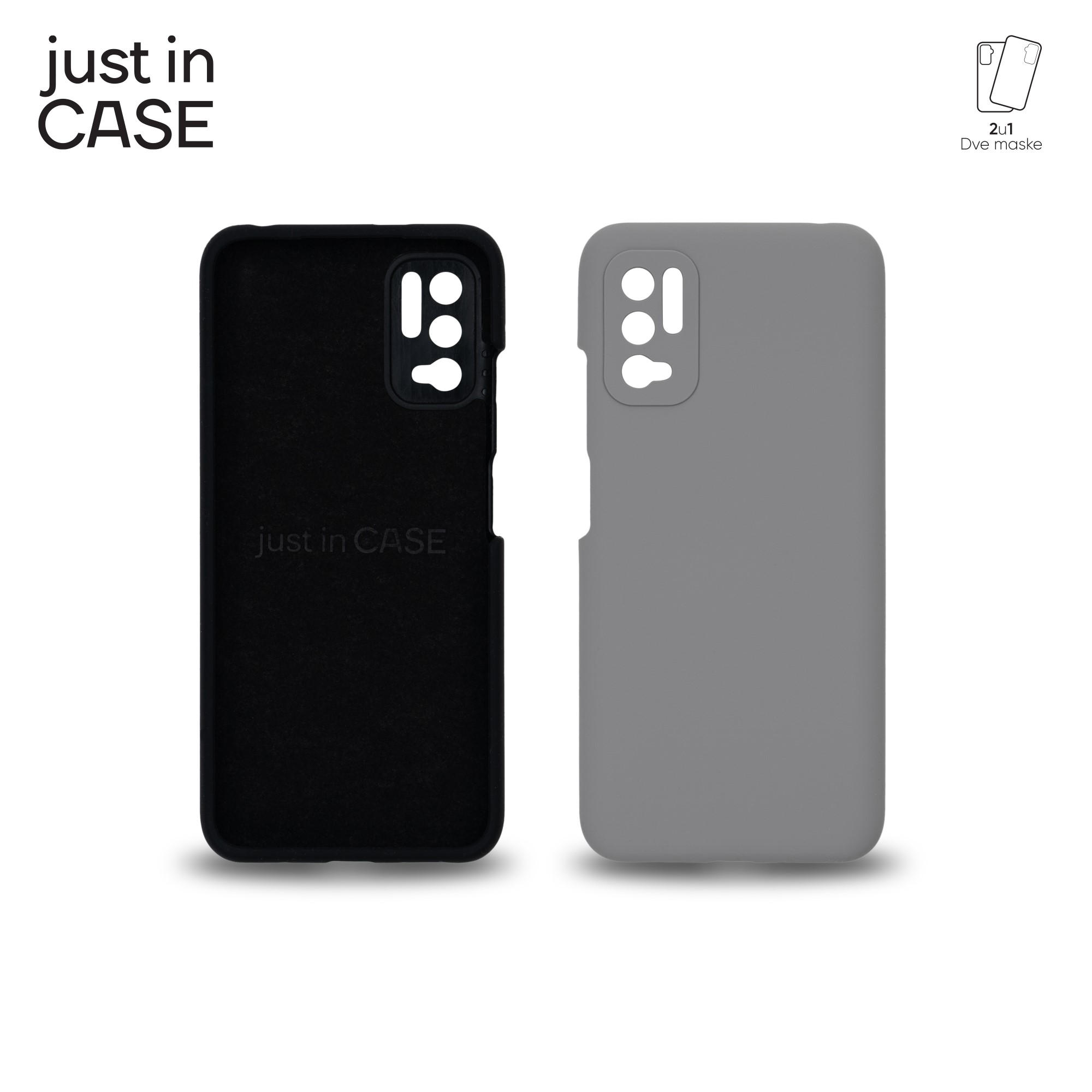 2u1 Extra case MIX PLUS paket CRNI za Redmi Note 10 5G slika 4