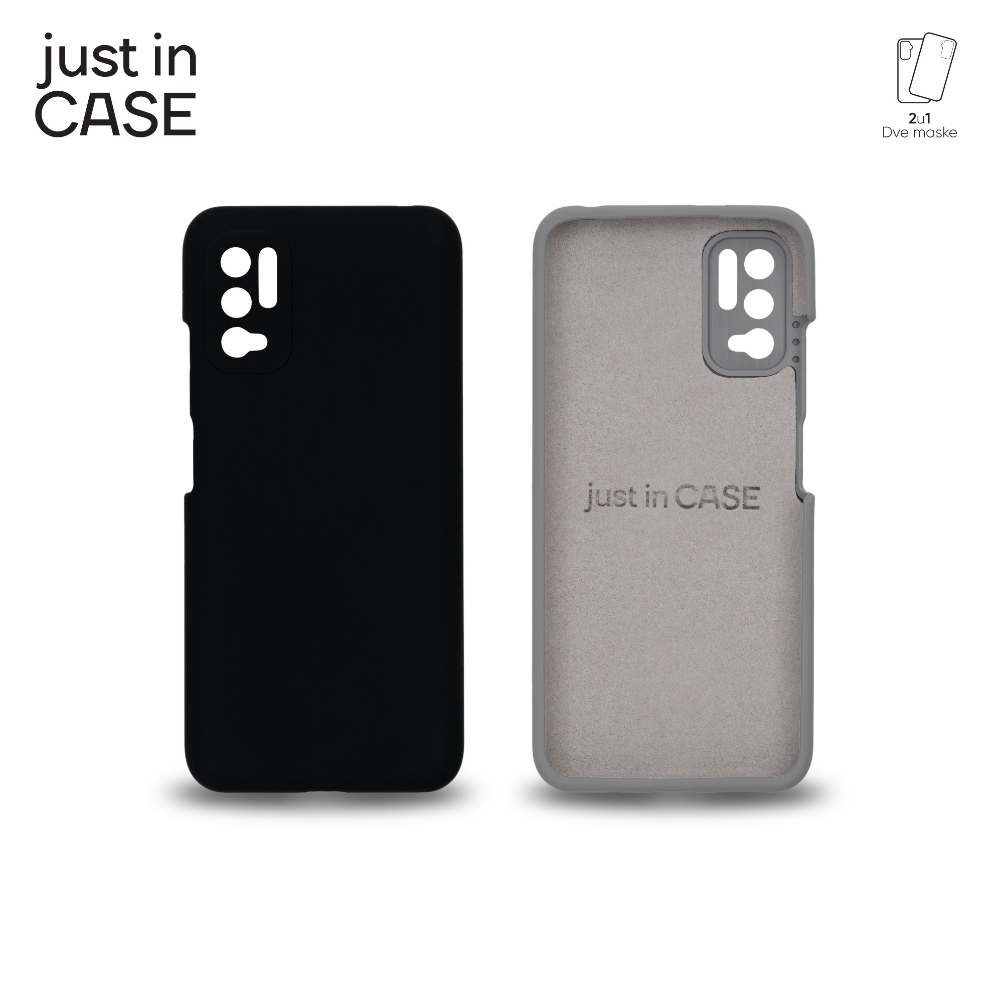 2u1 Extra case MIX PLUS paket CRNI za Redmi Note 10 5G slika 1