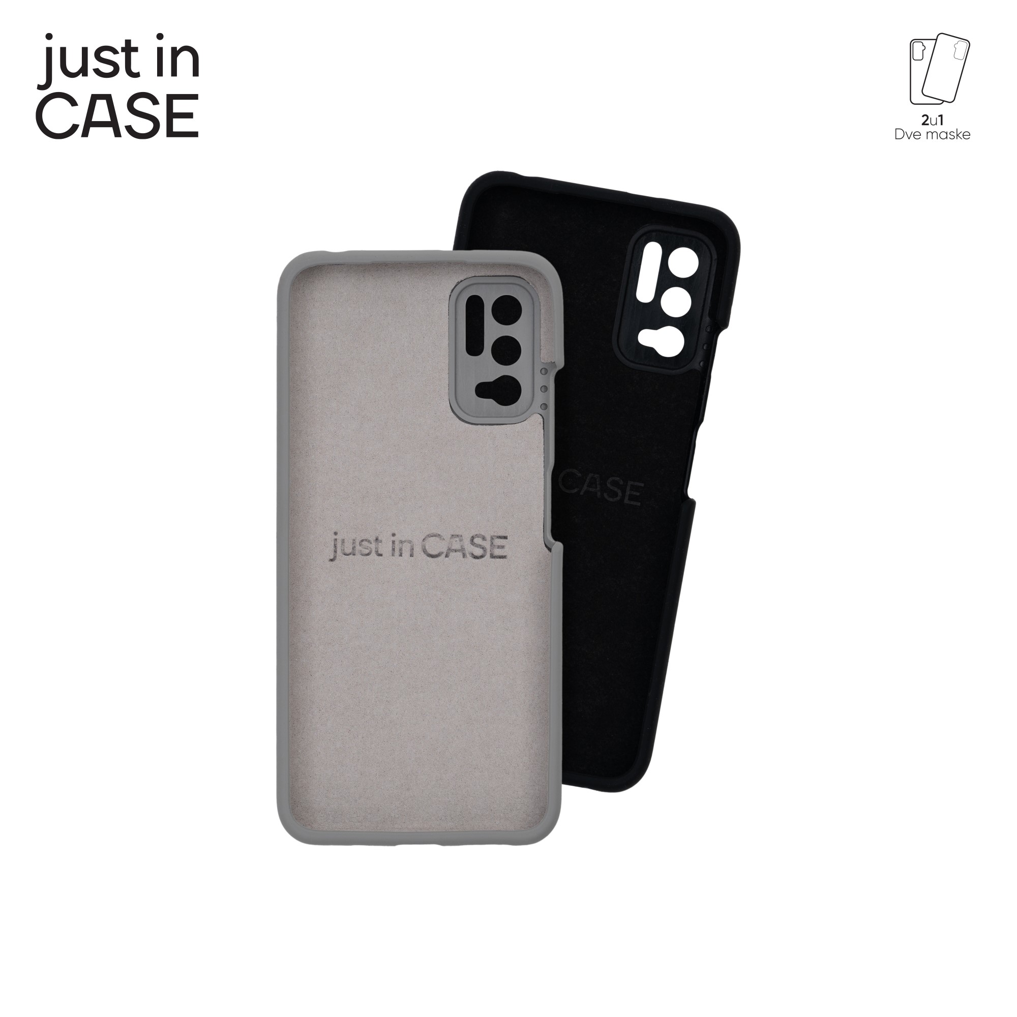 2u1 Extra case MIX PLUS paket CRNI za Redmi Note 10 5G slika 3