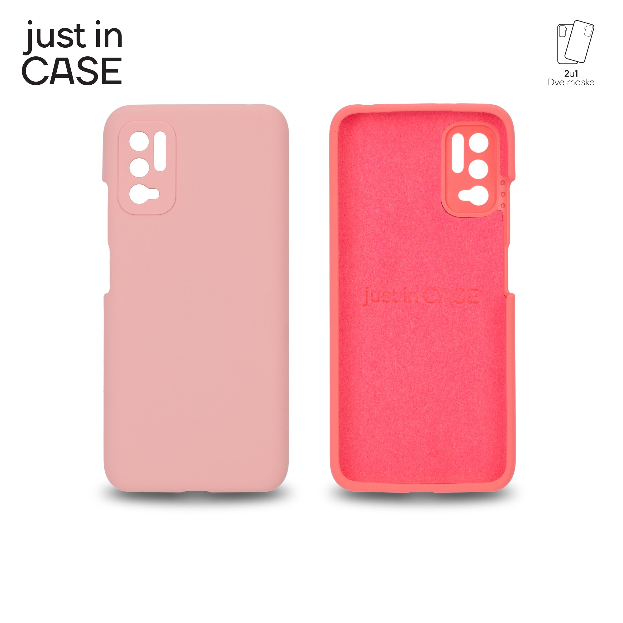 2u1 Extra case MIX PLUS paket PINK za Redmi Note 10 5G slika 1