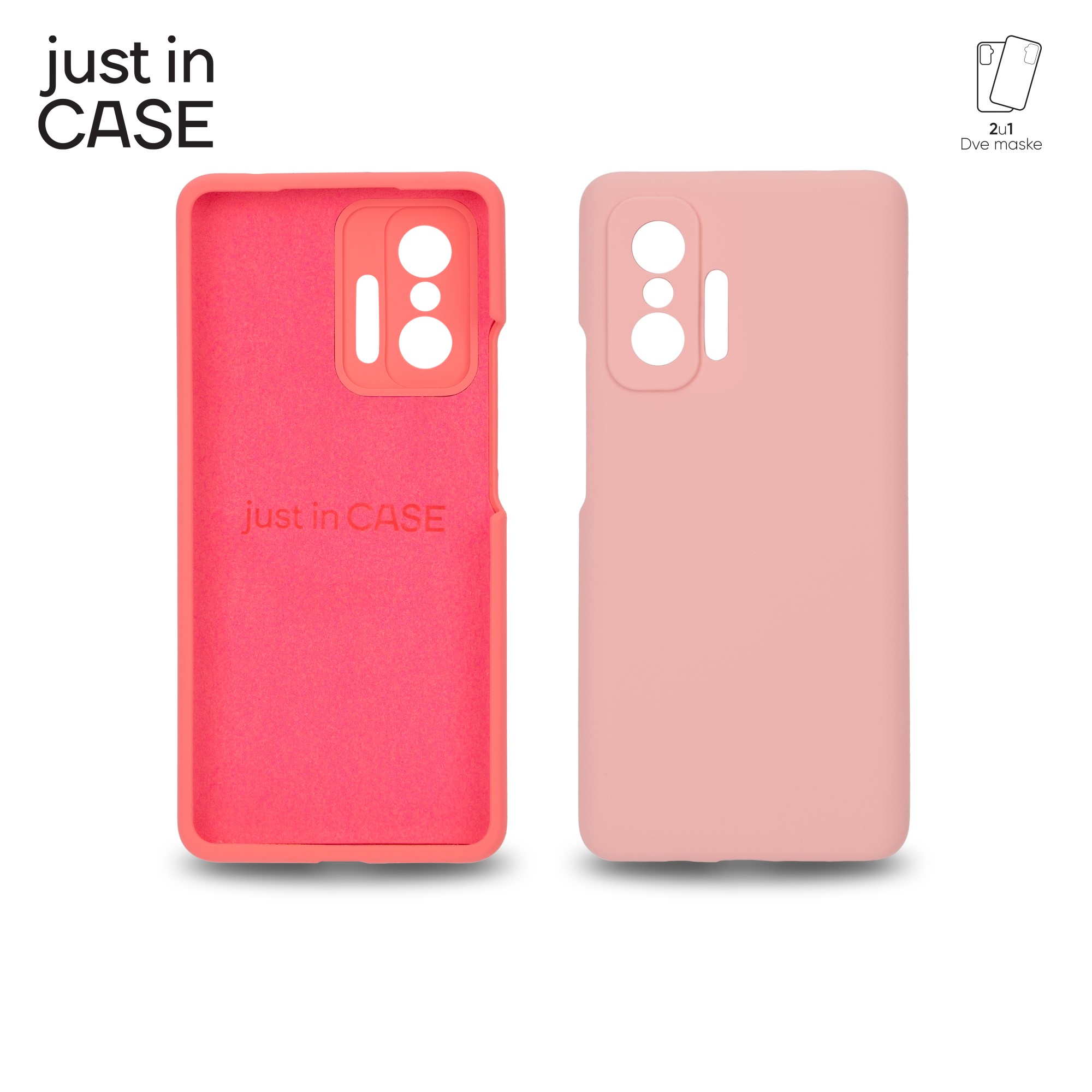 2u1 Extra case MIX PLUS paket PINK za Mi 11T/11T pro 128GB slika 4