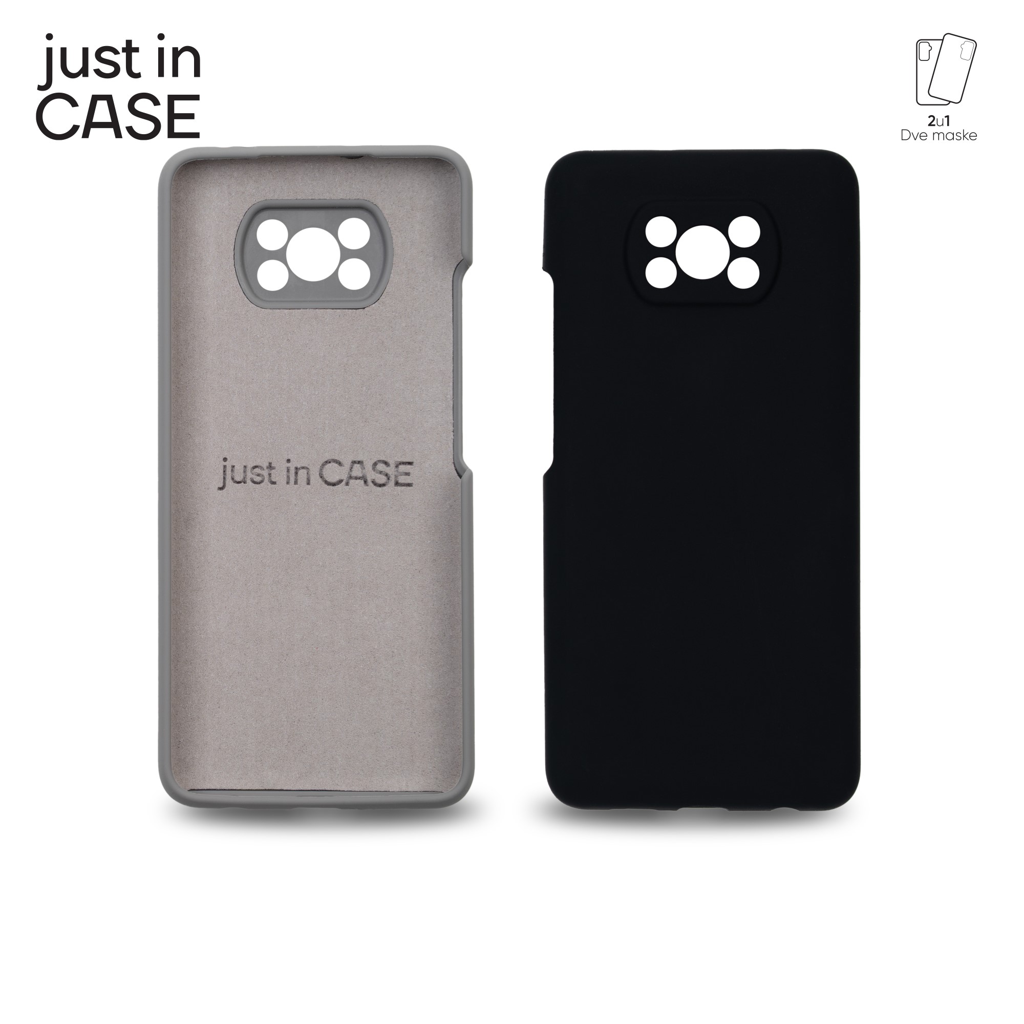 2u1 Extra case MIX PLUS paket CRNI za Poco X3 Pro slika 3