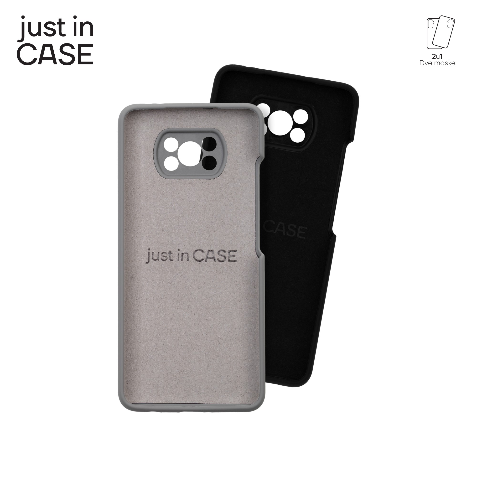 2u1 Extra case MIX PLUS paket CRNI za Poco X3 Pro slika 4