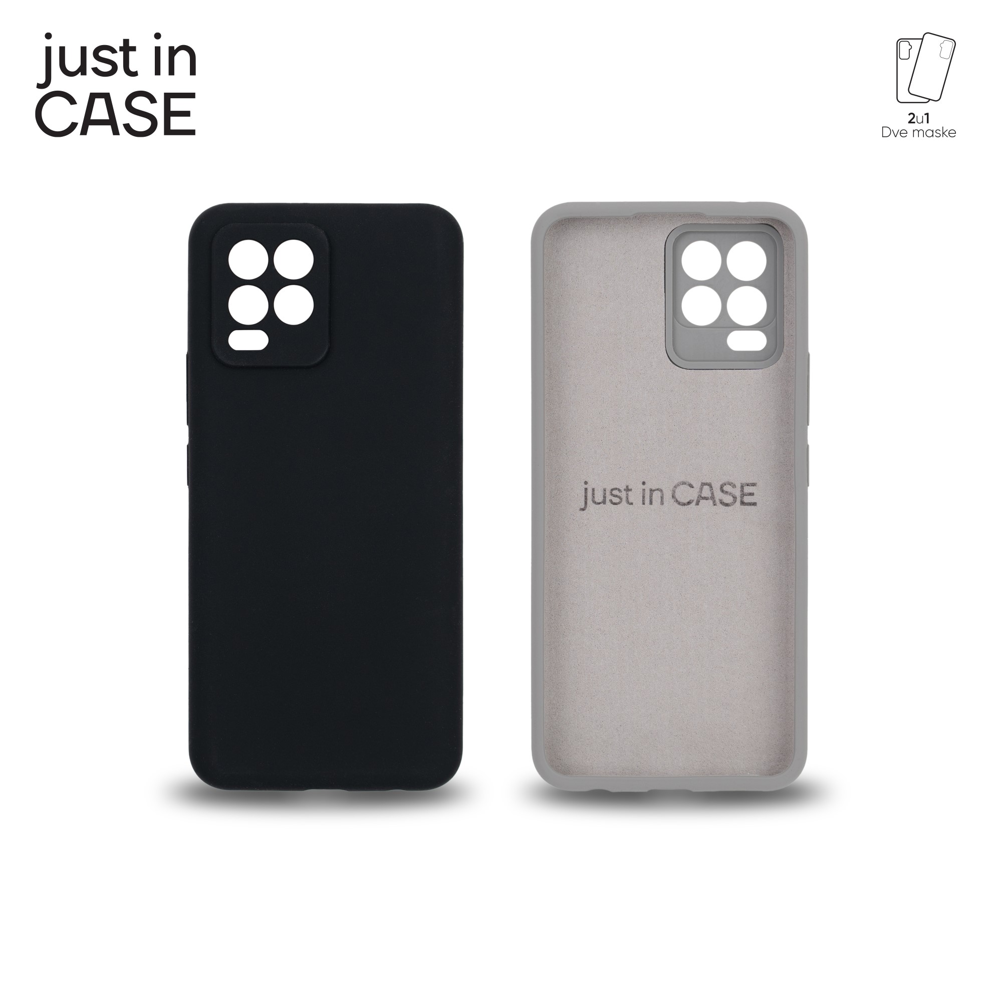 2u1 Extra case MIX PLUS paket CRNI za Realme 8 slika 1