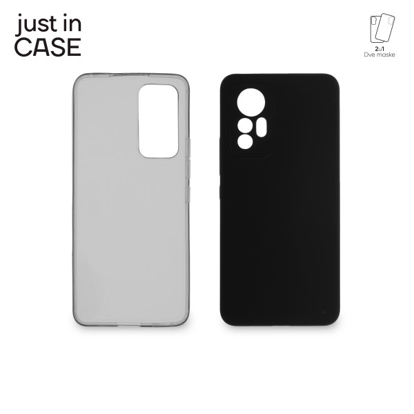 2u1 Extra case MIX paket CRNI za Xiaomi 12 Lite slika 1