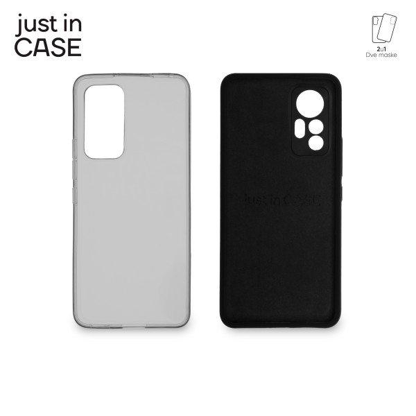 2u1 Extra case MIX paket CRNI za Xiaomi 12 Lite slika 4