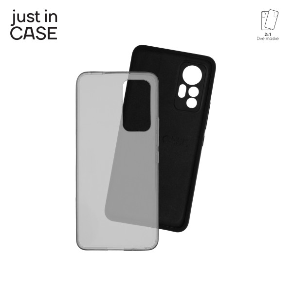 2u1 Extra case MIX paket CRNI za Xiaomi 12 Lite slika 3